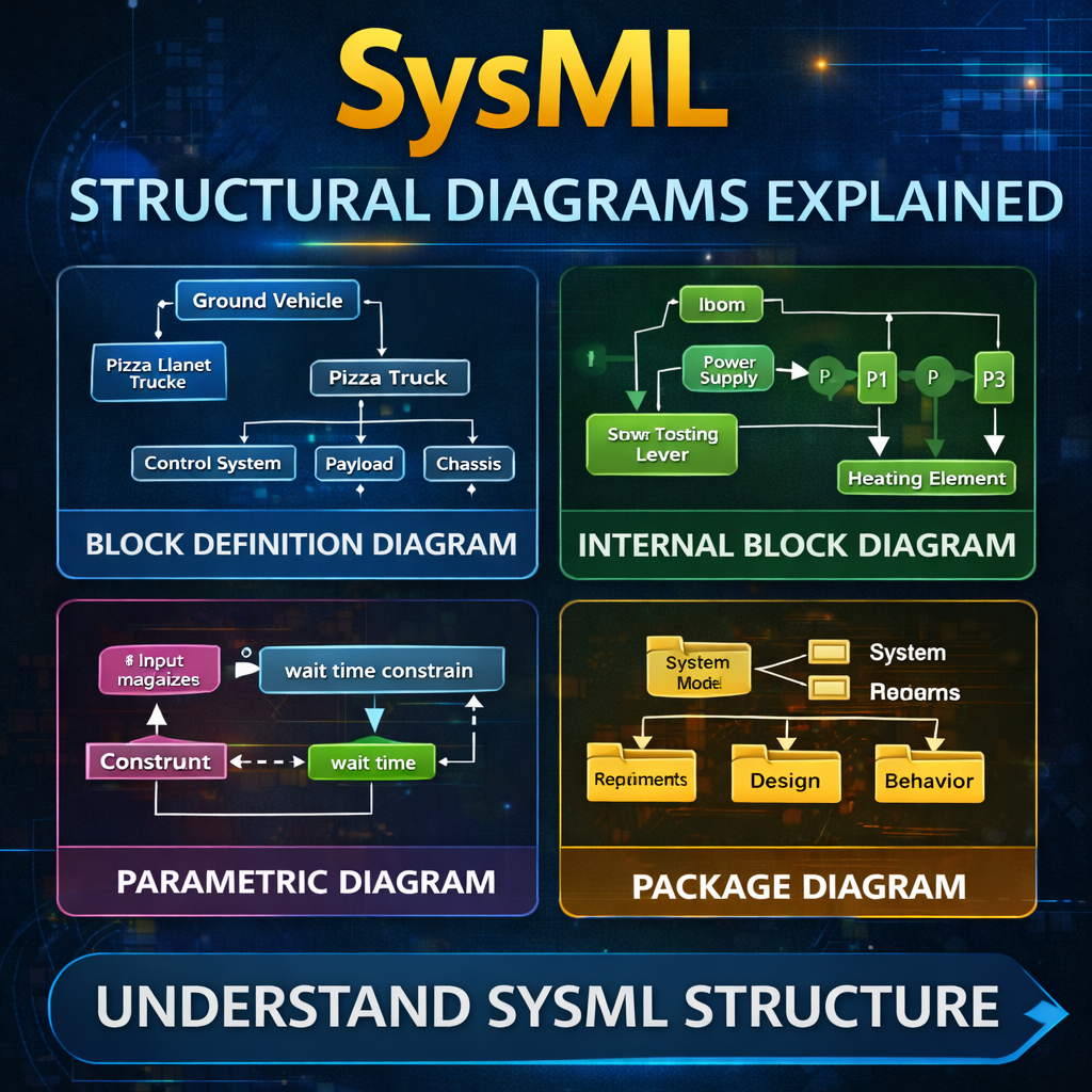 SysML structural diagrams block definition internal block package diagrams explained