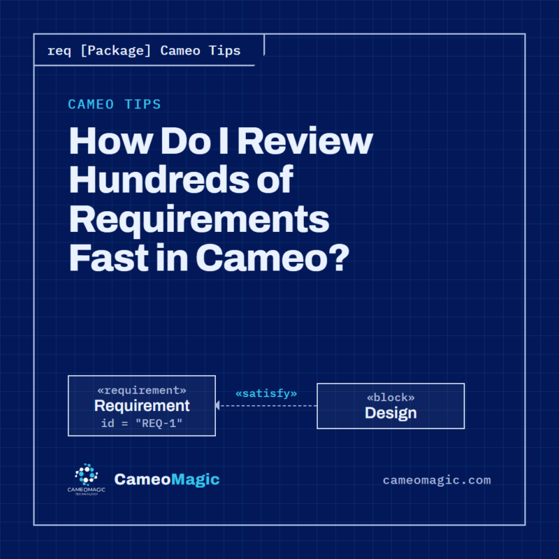 How Do I Review Hundreds of Requirements Fast in Cameo? — CameoMagic